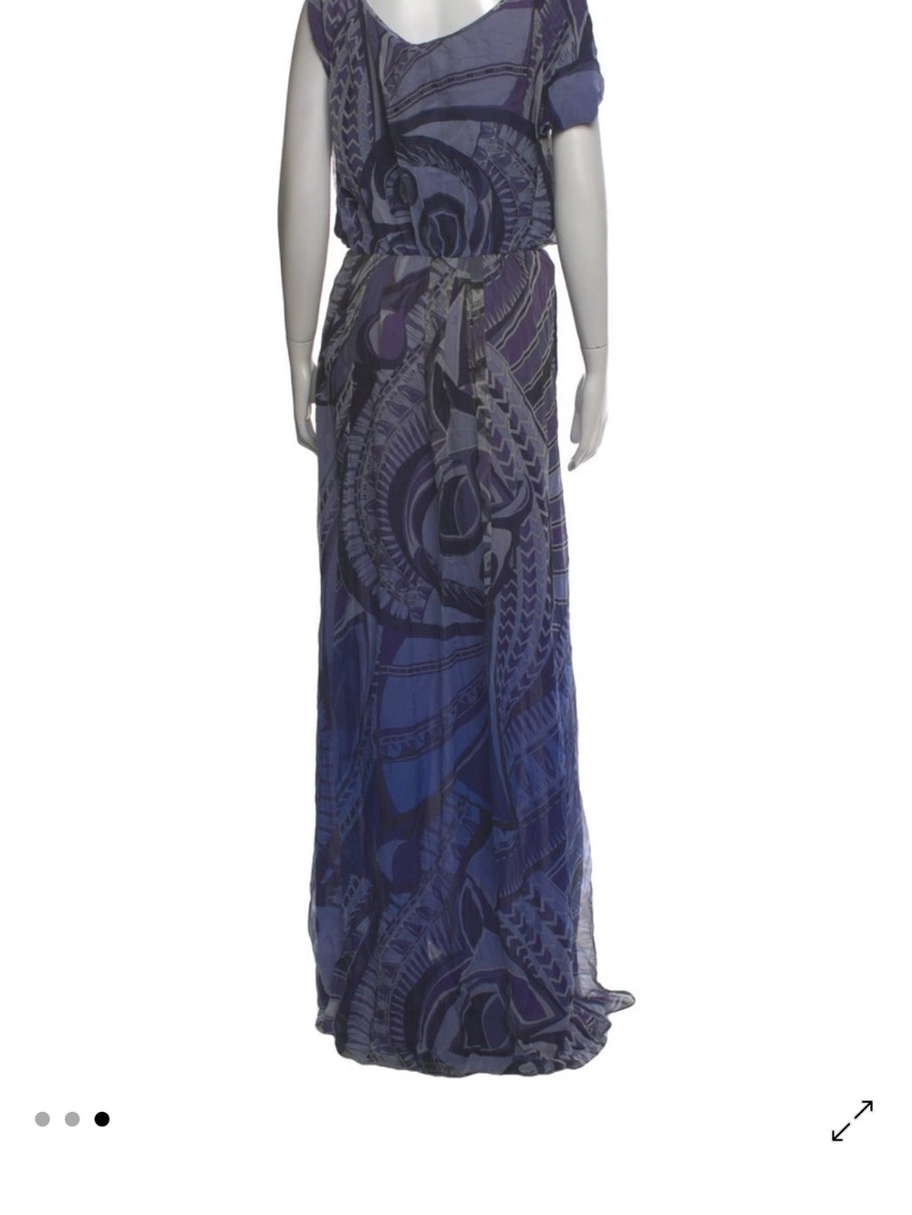 Emilio Pucci Purple & Blue Abstract Print Silk Maxi Dress it42